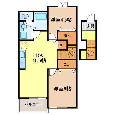 掛川駅 バス14分  高瀬農業構造改善センター下車：停歩8分 2階の物件間取画像